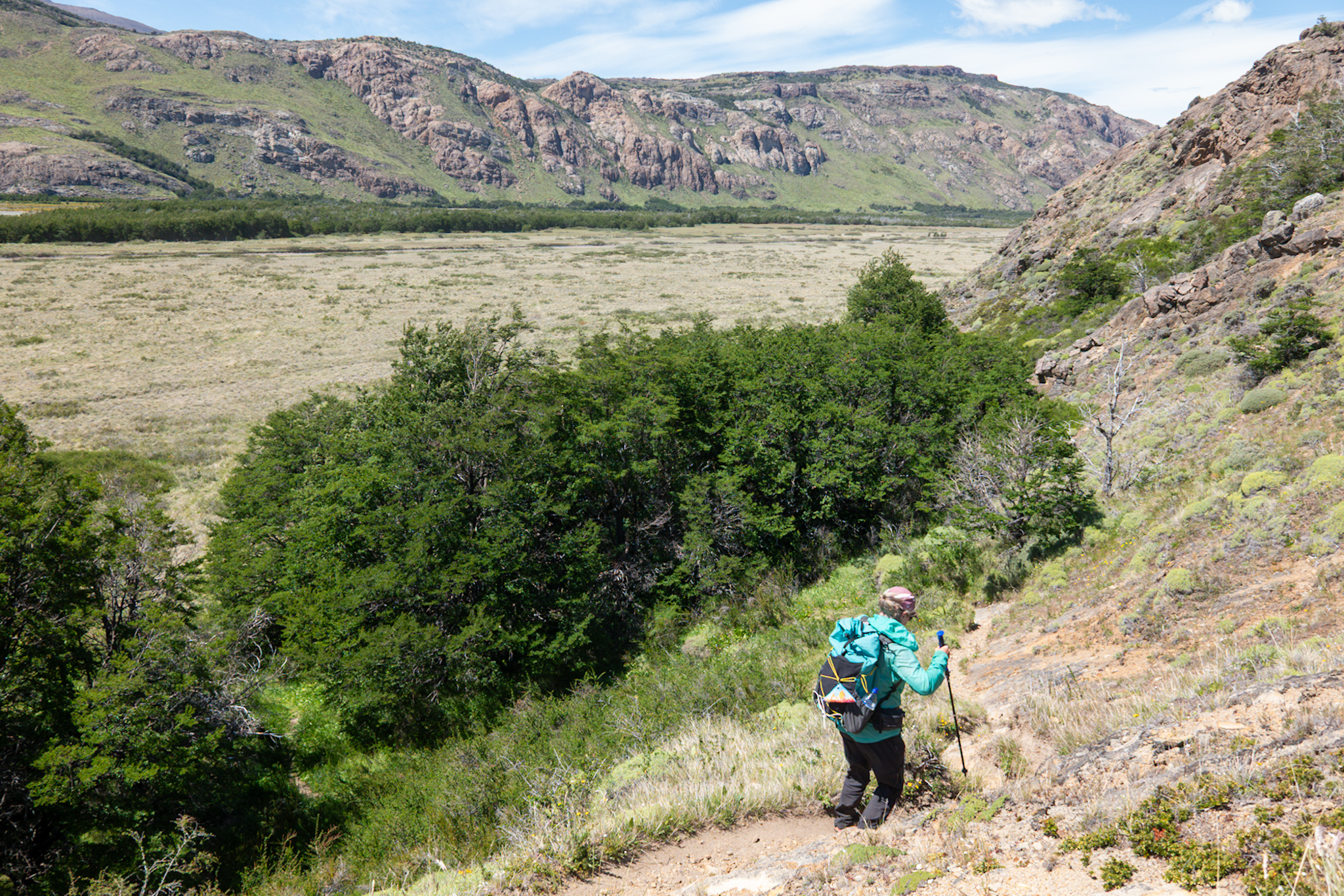 Descending back to the dirt road